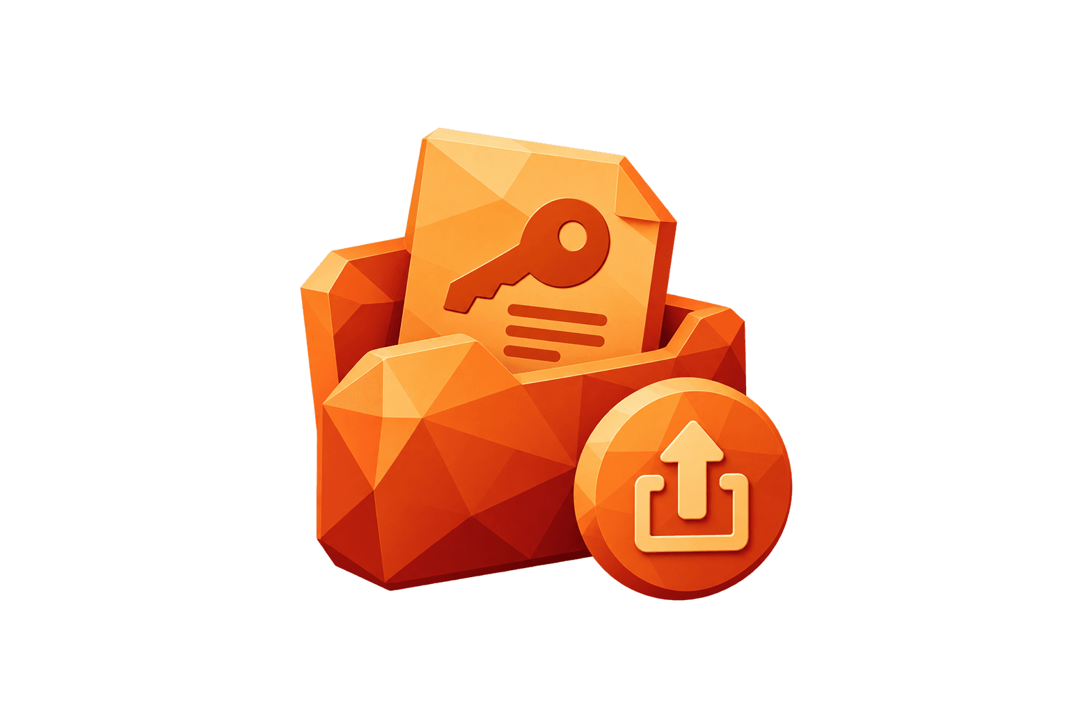 Private key export interface illustration on mobile